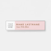 Aangepaste Logo Blush roze moderne, eenvoudige mei Deurbordje (Voorkant)