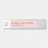 Aangepaste Logo Blush roze moderne, eenvoudige mei Deurbordje (Voorkant)