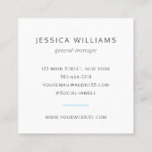 Aangepaste Logo Bold minimalistisch bedrijfsblauw Vierkante Visitekaartje (Achterkant)