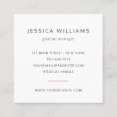 Aangepaste Logo Bold minimalistisch bedrijfsrood Vierkante Visitekaartje (Achterkant)