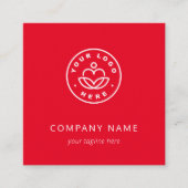 Aangepaste Logo Bold minimalistisch bedrijfsrood Vierkante Visitekaartje (Voorkant)