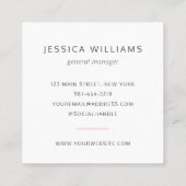 Aangepaste Logo Bold minimalistisch bedrijfsroze Vierkante Visitekaartje (Achterkant)