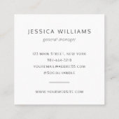 Aangepaste Logo Bold minimalistisch bedrijfszwart Vierkante Visitekaartje (Achterkant)