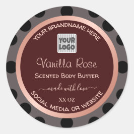 Aangepaste Logo Bourgogne Product Verpakkingsetike Ronde Sticker