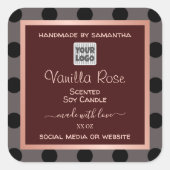 Aangepaste Logo Bourgogne Product Verpakkingsetike Vierkante Sticker (Voorkant)