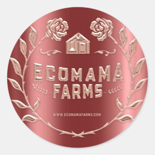 Aangepaste Logo Bourgondische tester Rozen Ronde Sticker