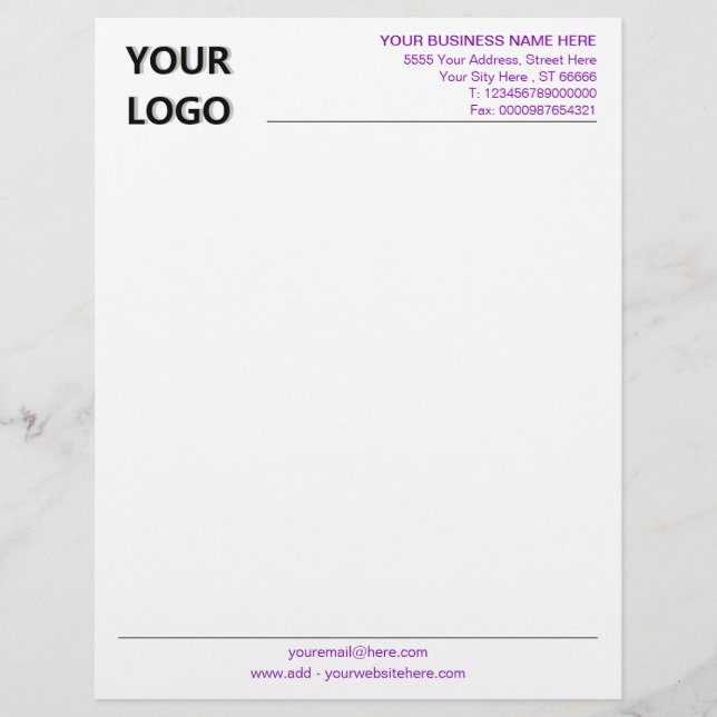Aangepaste Logo-briefhoofd met uw kleuren en lette Briefhoofd (Voorkant)