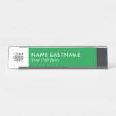 Aangepaste Logo Bright Kelly Green White Minimalis Bureau Naambordje (Voorkant)