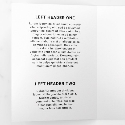 Aangepaste Logo-brochure voor zwart-wit en wit Drieluik Kaart (Binnenzijde eerst)