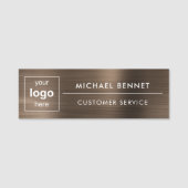 Aangepaste Logo Bronze Brown Professional Business Naamplaatje (Voorkant)