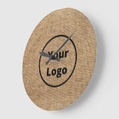 Aangepaste logo bruine burlap grote klok (Hoek)