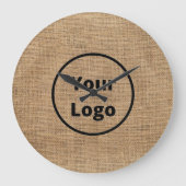 Aangepaste logo bruine burlap grote klok (Voorkant)