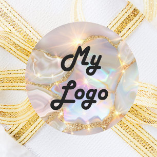 Aangepaste logo business agaat holografisch ronde sticker