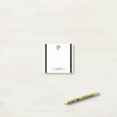 Aangepaste Logo Business Branding Moderne zwarte r Post-it® Notes (Op bureau)