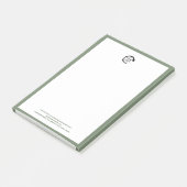 Aangepaste Logo Business Branding Sage Groene Rand Post-it® Notes (Schuin)