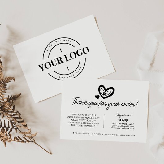 Aangepaste Logo Business Company Branded Package O Bedankkaart