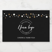 Aangepaste logo Business Corporate Confetti Hartel Sparkling Wijnetiket (Enkel label)