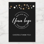 Aangepaste logo Business Corporate Confetti Hartel Wijn Etiket (Enkel label)
