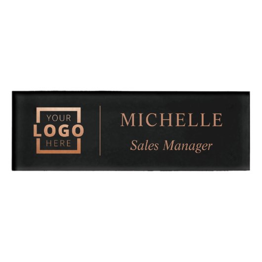 Aangepaste Logo Business Employee Personeel Naam B Naambadge (Voorkant)