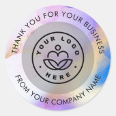 Aangepaste Logo Business Hartelijk dank Waterverf  Ronde Sticker (Voorkant)