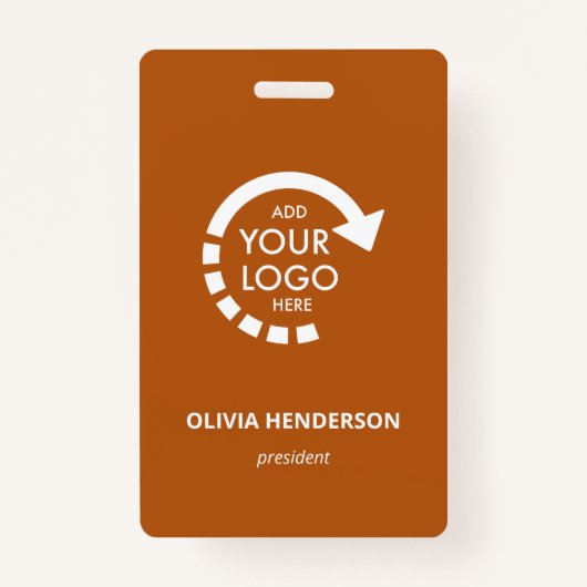 Aangepaste Logo Business ID Medewerker | Verbrand  Badge (Voorkant)