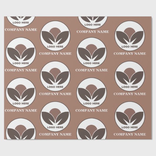 Aangepaste Logo Business | Mocha Mousse Cadeaupapier (Vlak)