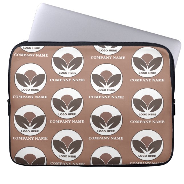Aangepaste Logo Business | Mocha Mousse Laptop Sleeve (Voorkant)