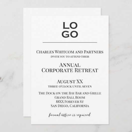 Aangepaste Logo Business of Corporate Event Kaart (Voorkant / Achterkant)