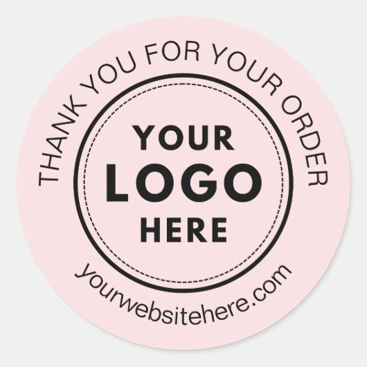 Aangepaste Logo Business Professional - Roze Ronde Sticker (Voorkant)