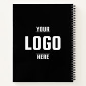 Aangepaste Logo Business Promotie Zwart Notitieboek (Achterkant)