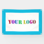 Aangepaste Logo Business Promotiebanner Uw kleur Spandoek (Horizontaal)