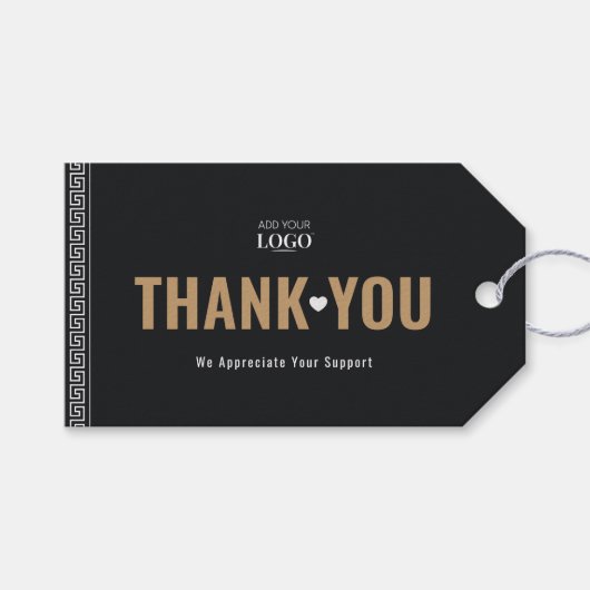 Aangepaste Logo Business QR-code Bedankt Griekse s Cadeaulabel (Voorkant (Horizontaal))