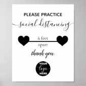 Aangepaste Logo Business Safety Social Distance Poster (Voorkant)
