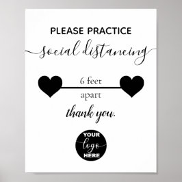 Aangepaste Logo Business Safety Social Distance Poster