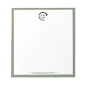 Aangepaste Logo Business | Sage Green Notitieblok (Voorkant)