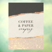 Aangepaste Logo Business Sign Black Cream Gold Gli Raamsticker (Vel 3)