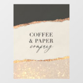 Aangepaste Logo Business Sign Black Cream Gold Gli Raamsticker (Vel)