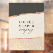 Aangepaste Logo Business Sign Black Cream Gold Gli Raamsticker (Vel 2)