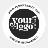 Aangepaste Logo Business Social Media Creëer Uw Ei Ronde Sticker (Voorkant)