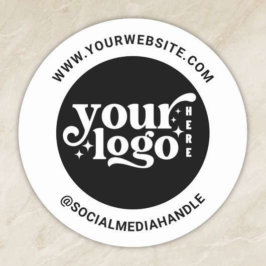 Aangepaste Logo Business Social Media Creëer Uw Ei Ronde Sticker