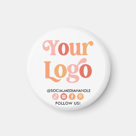 Aangepaste Logo Business Social Media Promotie Magneet (Voorkant)