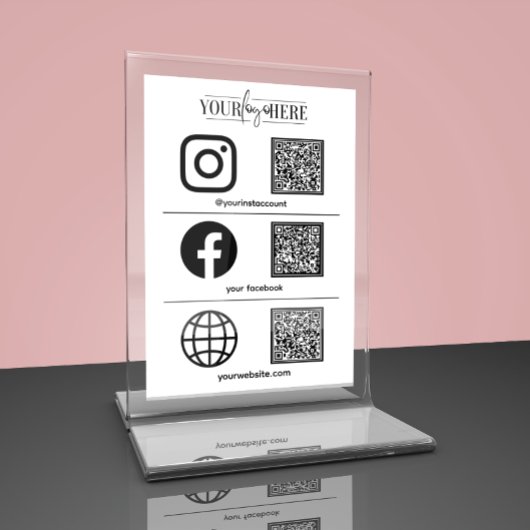 Aangepaste Logo Business Social Media Teken Tabel  Kaart