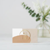 Aangepaste Logo Cirkel Handgemaakte juwelen Pampas Visitekaartje (Staand voorkant)