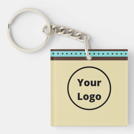 Aangepaste logo cirkels en strepen patroon sleutelhanger (voorkant)