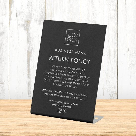 Aangepaste Logo Clothing Boutique Store Retourbele Reclamebord Met Voetstuk