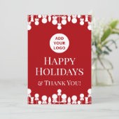 Aangepaste Logo Corporate Christmas Kaart (Staand voorkant)