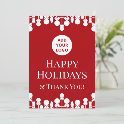 Aangepaste Logo Corporate Christmas Kaart (Staand voorkant)