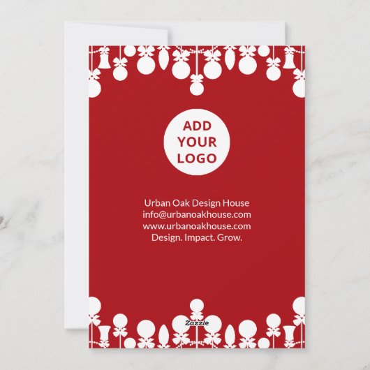 Aangepaste Logo Corporate Christmas Kaart (Achterkant)
