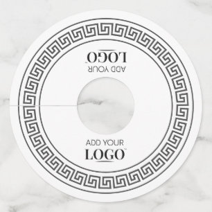 Aangepaste Logo Corporate Event Zwart-wit Classic Wijnglaslabel