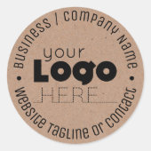 Aangepaste Logo Crest Brown Kraft Paper Stickers (Voorkant)